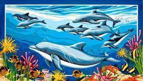 Канва с рисунком Collection D'Art 12981 «Дельфины»