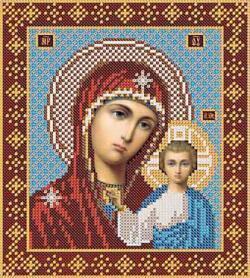 Ткань с рисунком для вышивки бисером Нова Слобода БИС9004 «Богородица Казанская»